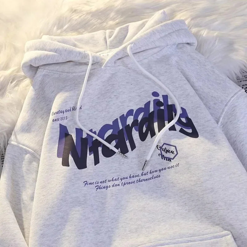 Goth Letter Print Oversized Hoodie