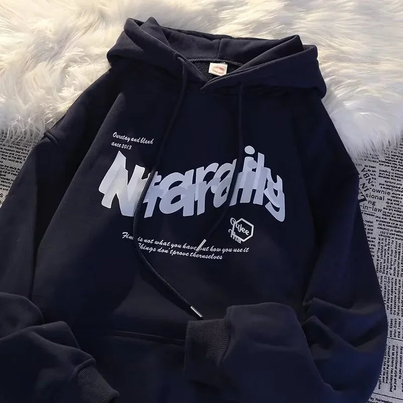Goth Letter Print Oversized Hoodie