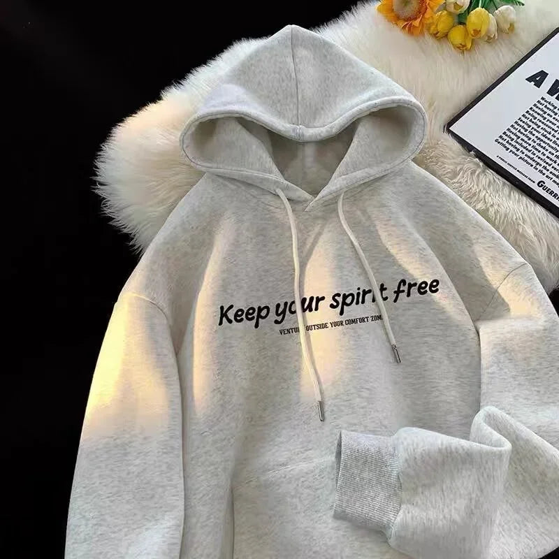 Slogan Letter Print Drawstring Kangaroo Pocket Pullover Hoodie 5