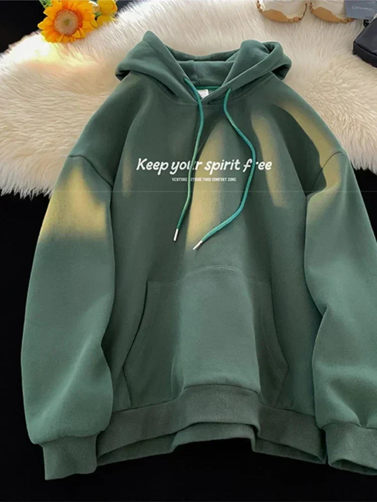 Slogan Letter Print Drawstring Kangaroo Pocket Pullover Hoodie 11