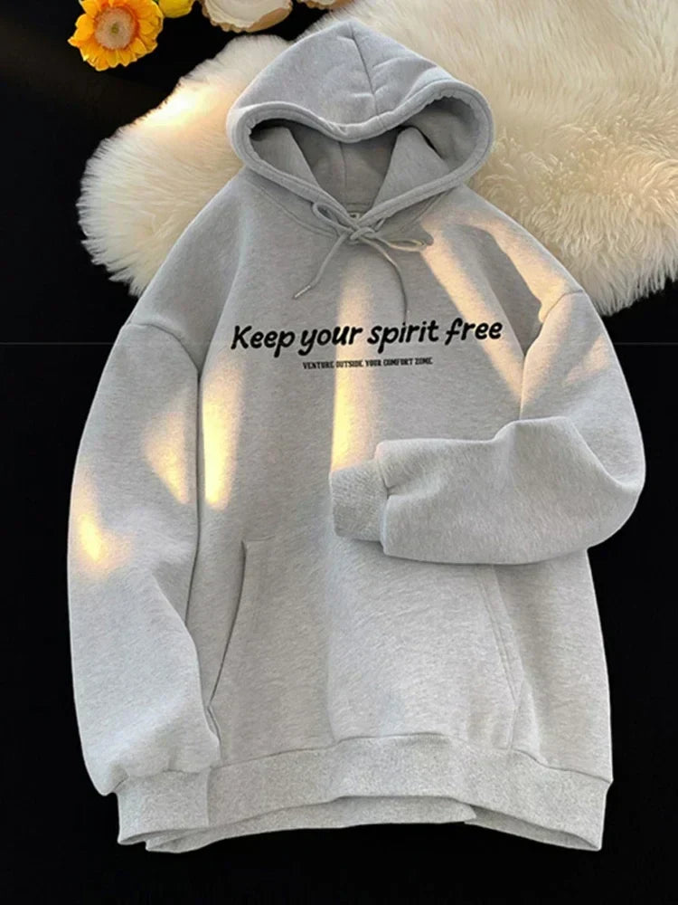 Slogan Letter Print Drawstring Kangaroo Pocket Pullover Hoodie 9