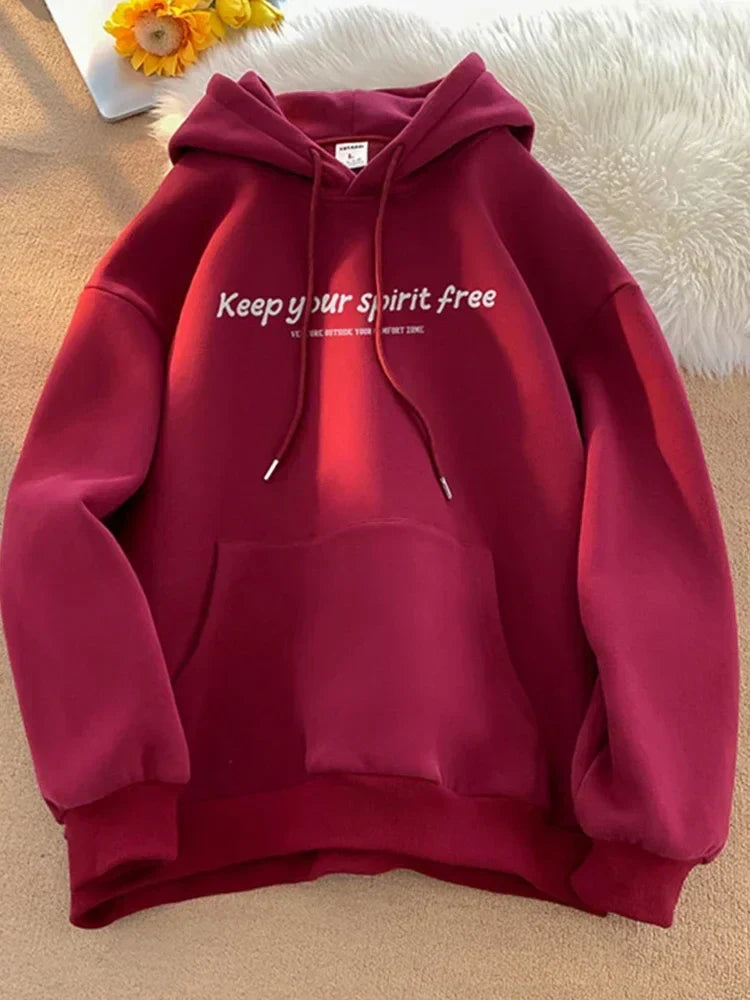 Slogan Letter Print Drawstring Kangaroo Pocket Pullover Hoodie 12