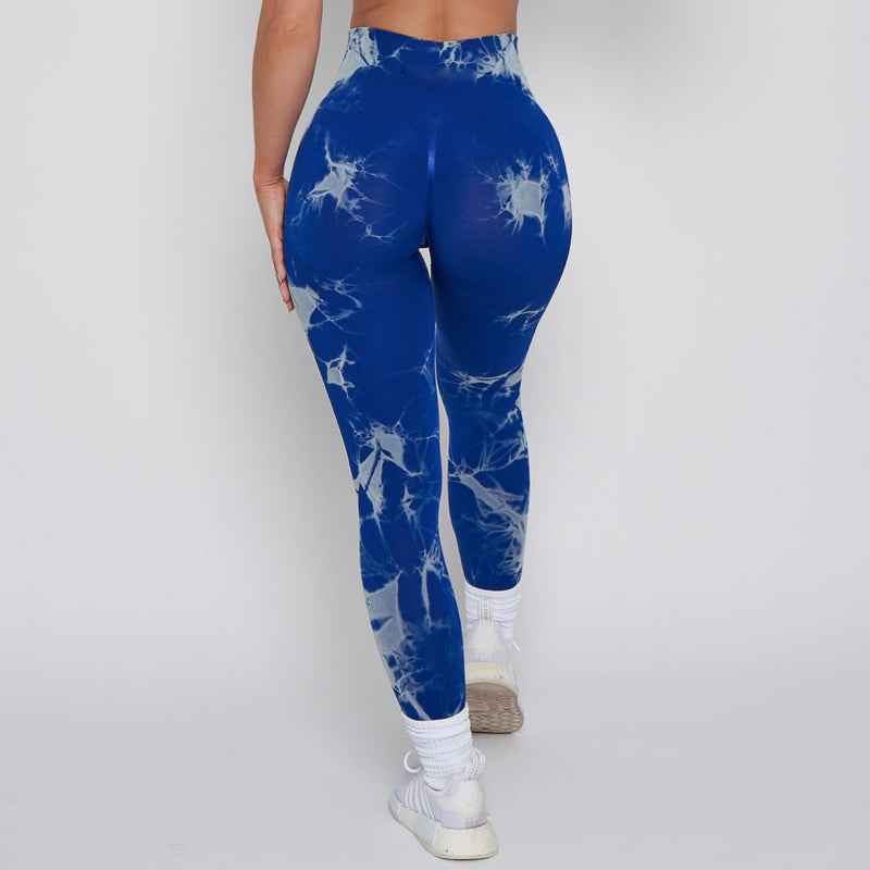Tie Dye High Waist Scrunch Back Seamless Workout Leggings 23
