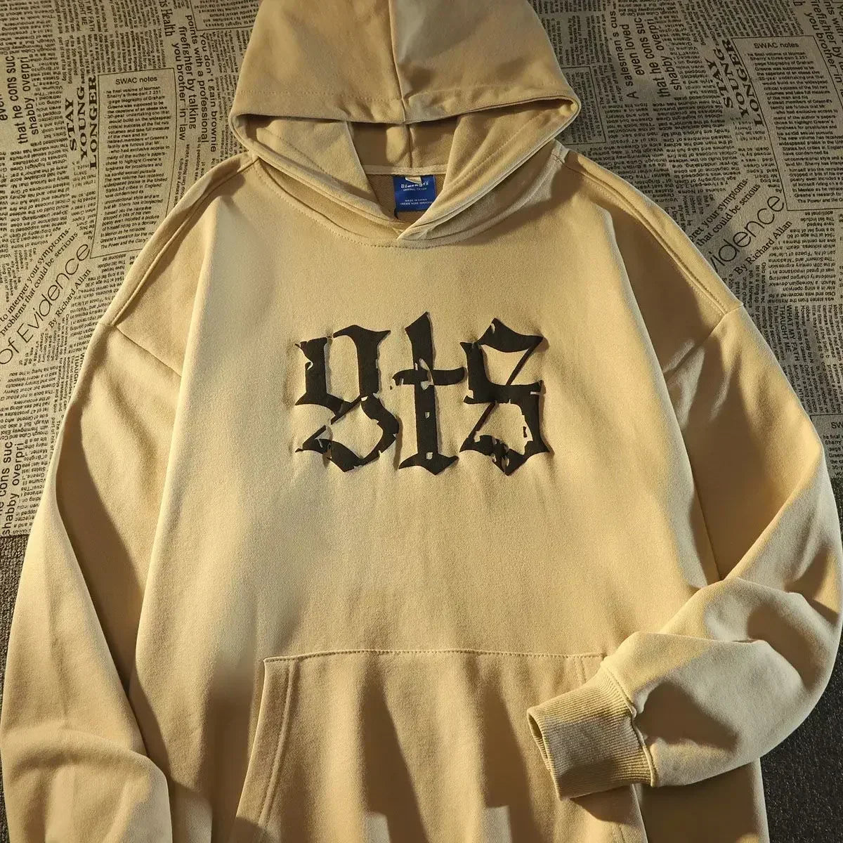 Gothic Letter Back Print Oversized Pullover Hoodie 4