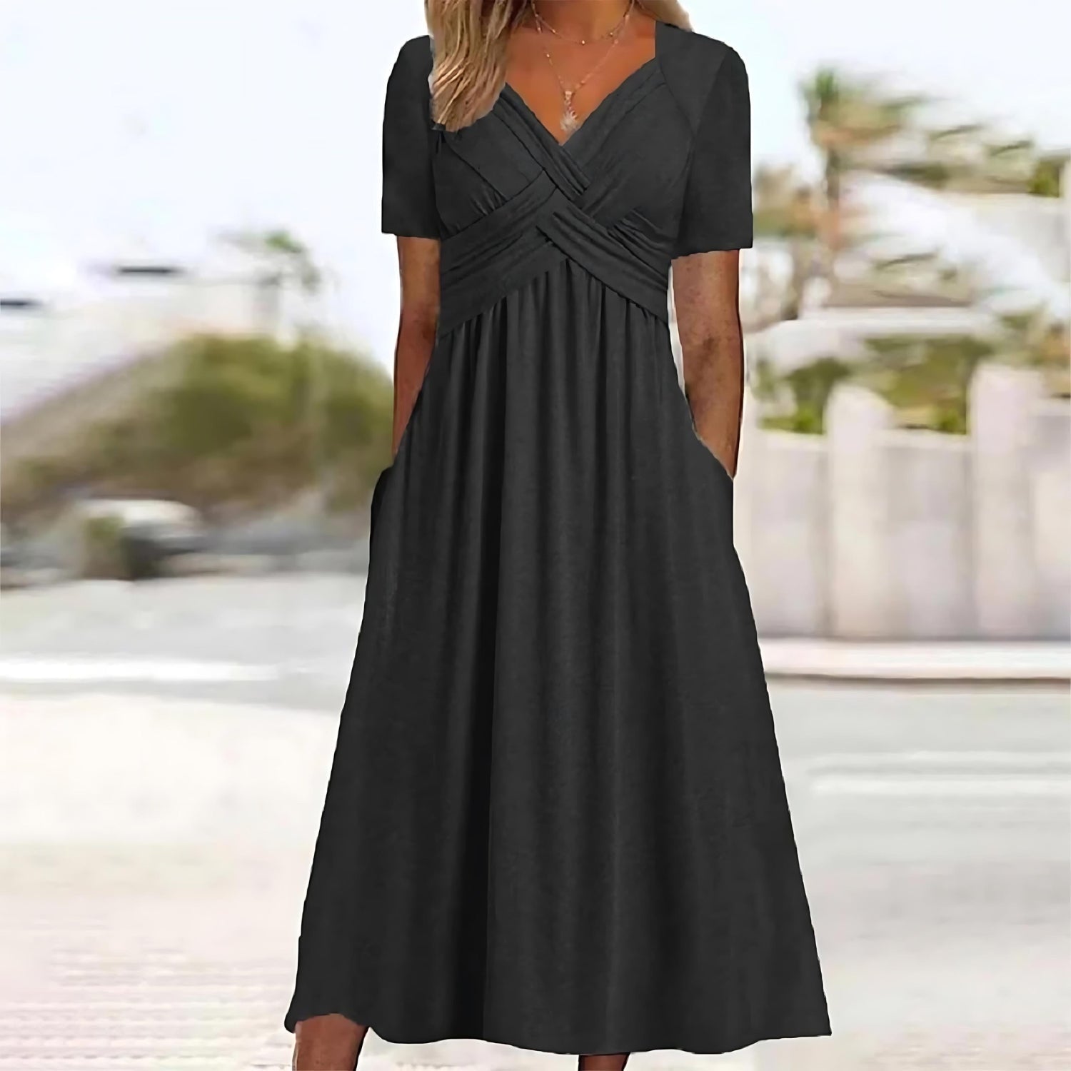 Aesthetic Paulina Midi Dress with Tummy Control Elevated Occasion Wear