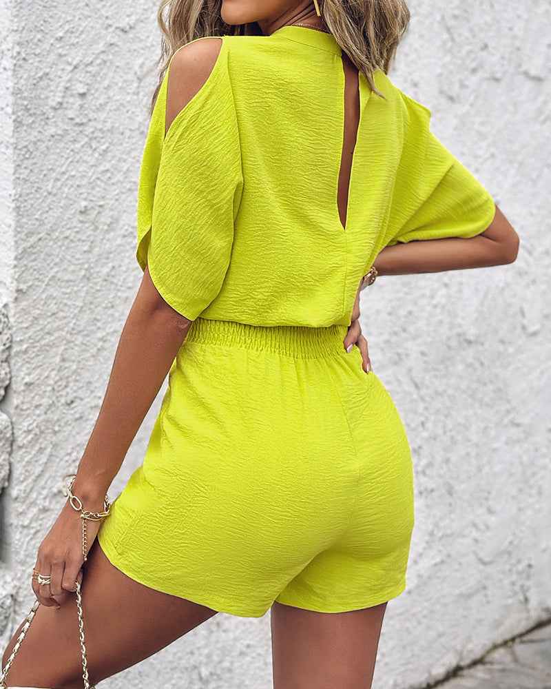 Stylish Casual Women's Summer Romper with Adjustable Straps & Pockets