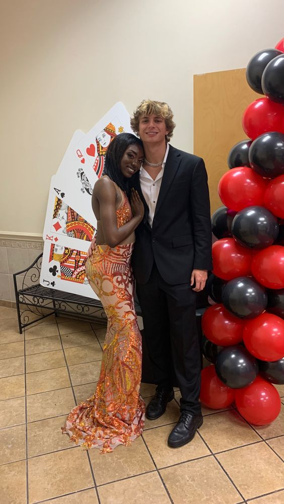 Elegant Orange Mermaid Evening Dress,Orange Formal Gown cc1101