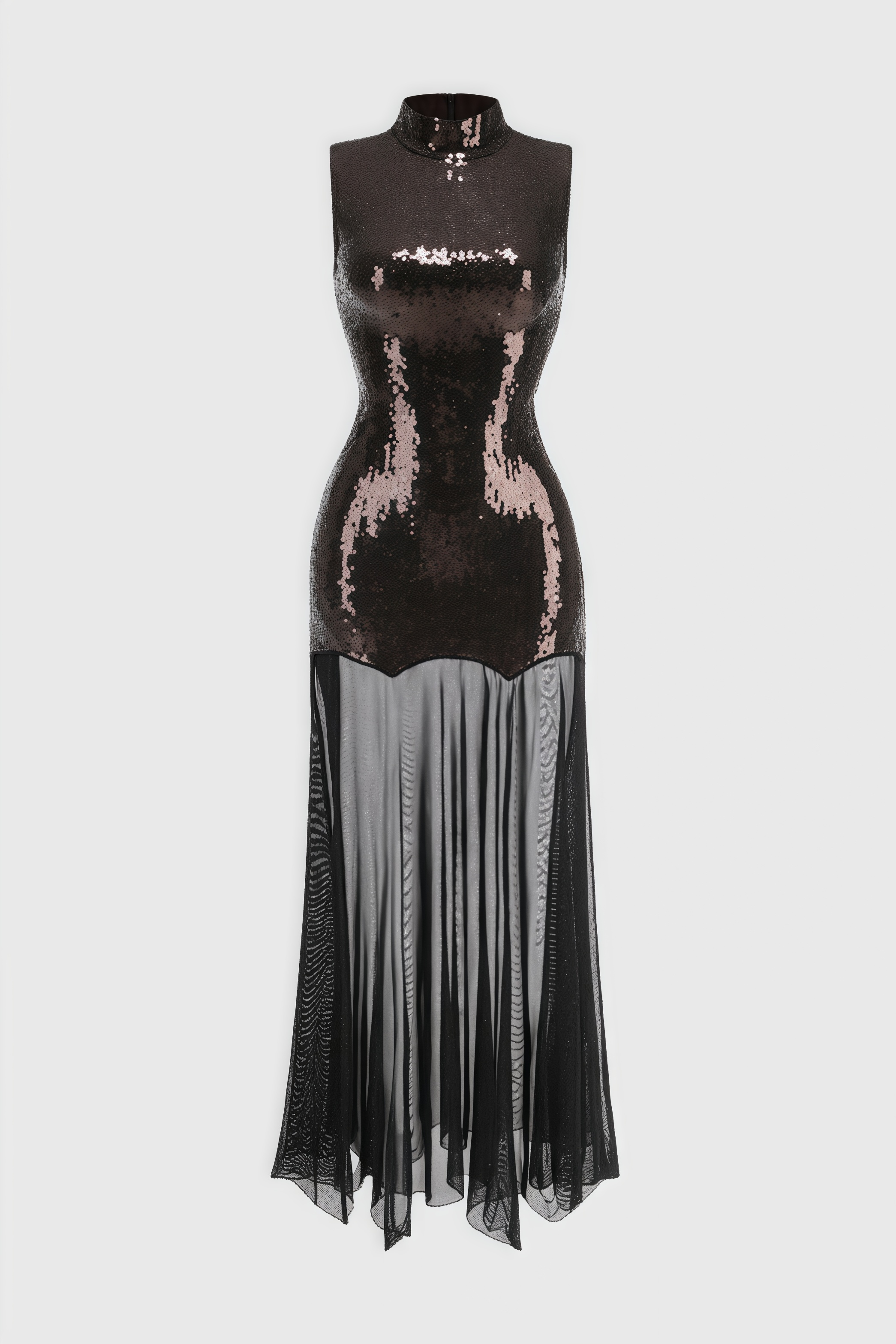 Mayads High Neck Sequin Mesh Maxi Dress - View 4
