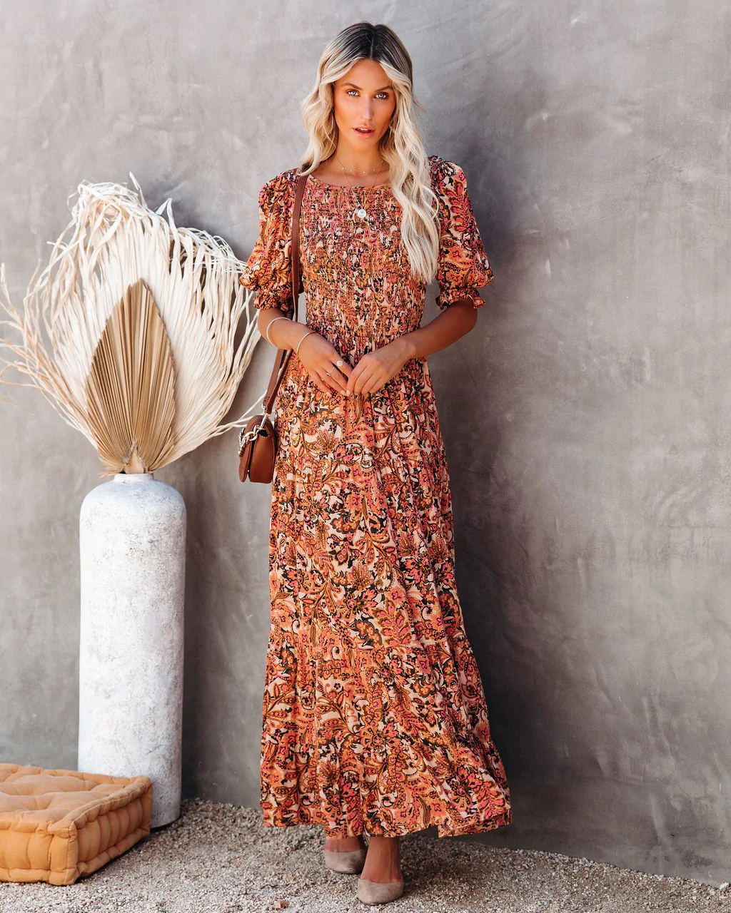 Anella Smocked Floral Maxi Dress