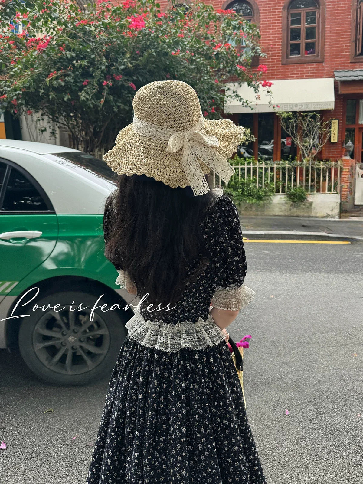 Floral Long Sleeve Lace Trim Square Neck Maxi Dress 4