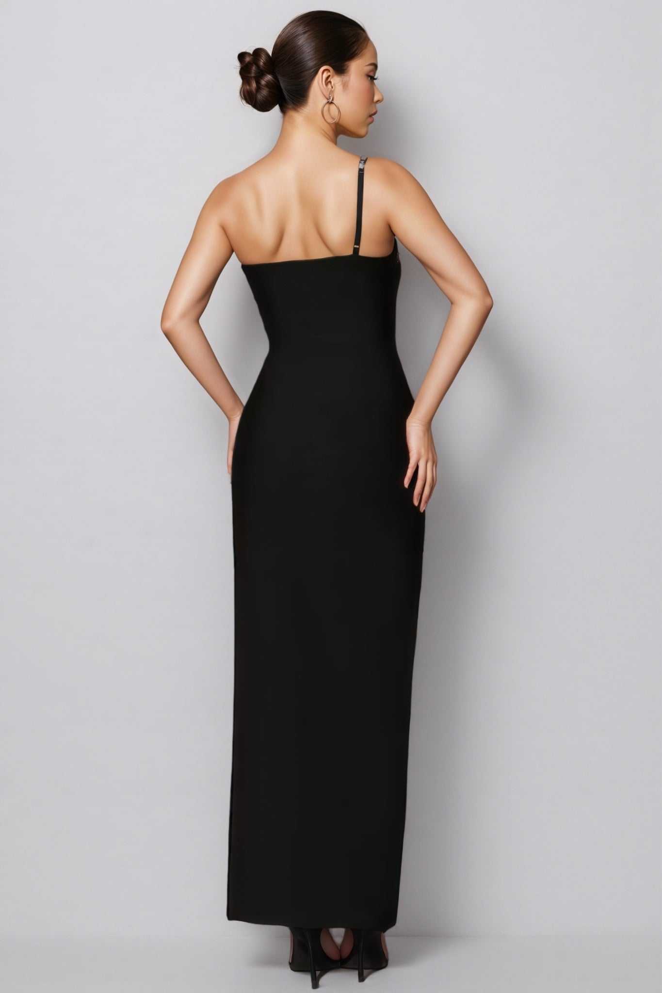 Isolld Diamond-Studded High Slit Maxi Dress - View 5