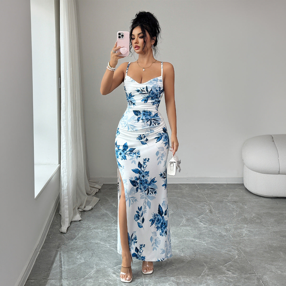 Women Summer Sling Elegant Sheath Maxi Dress