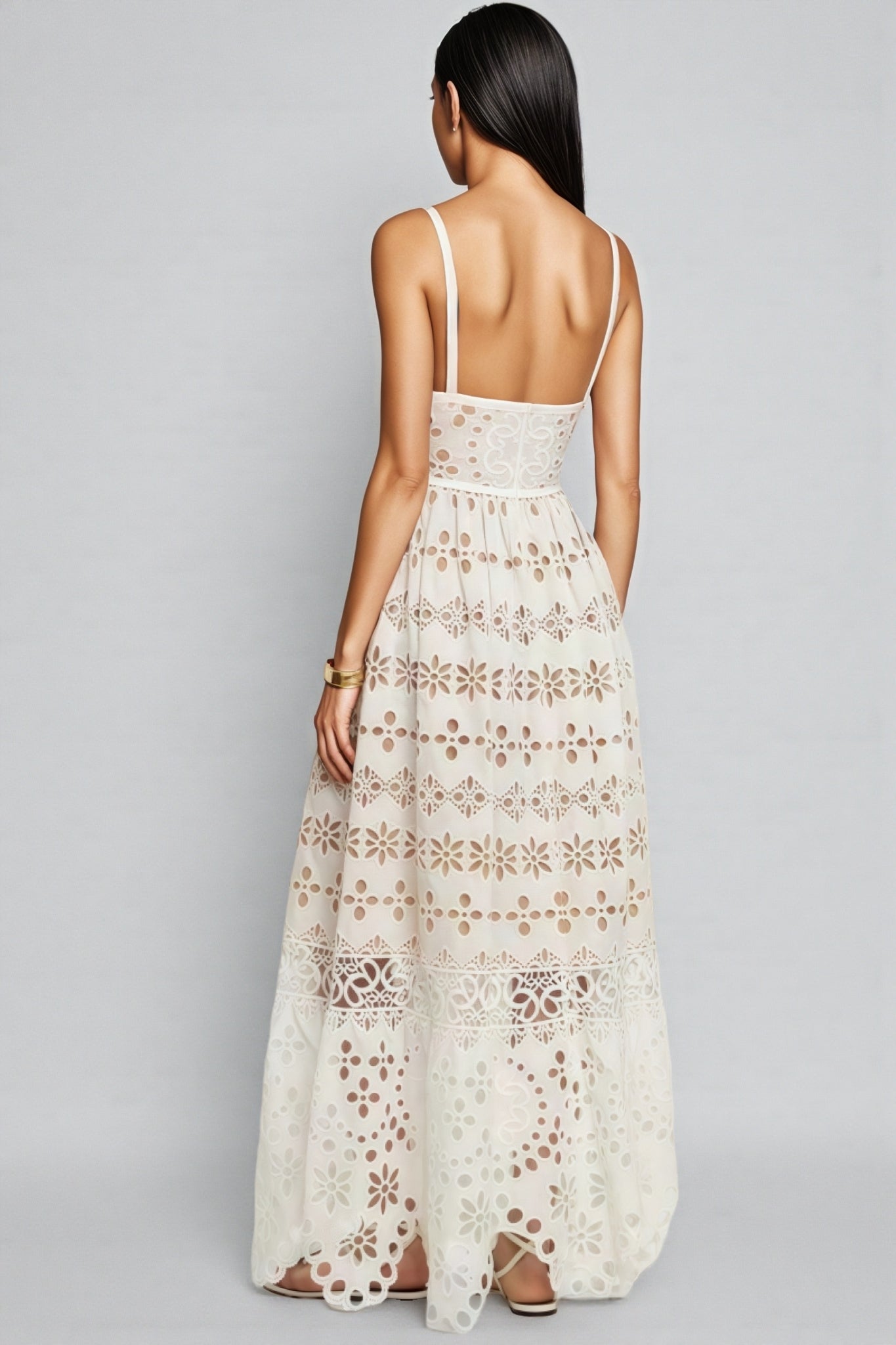 Wylie Lace and Cotton Silk Blend Maxi Dress - View 2