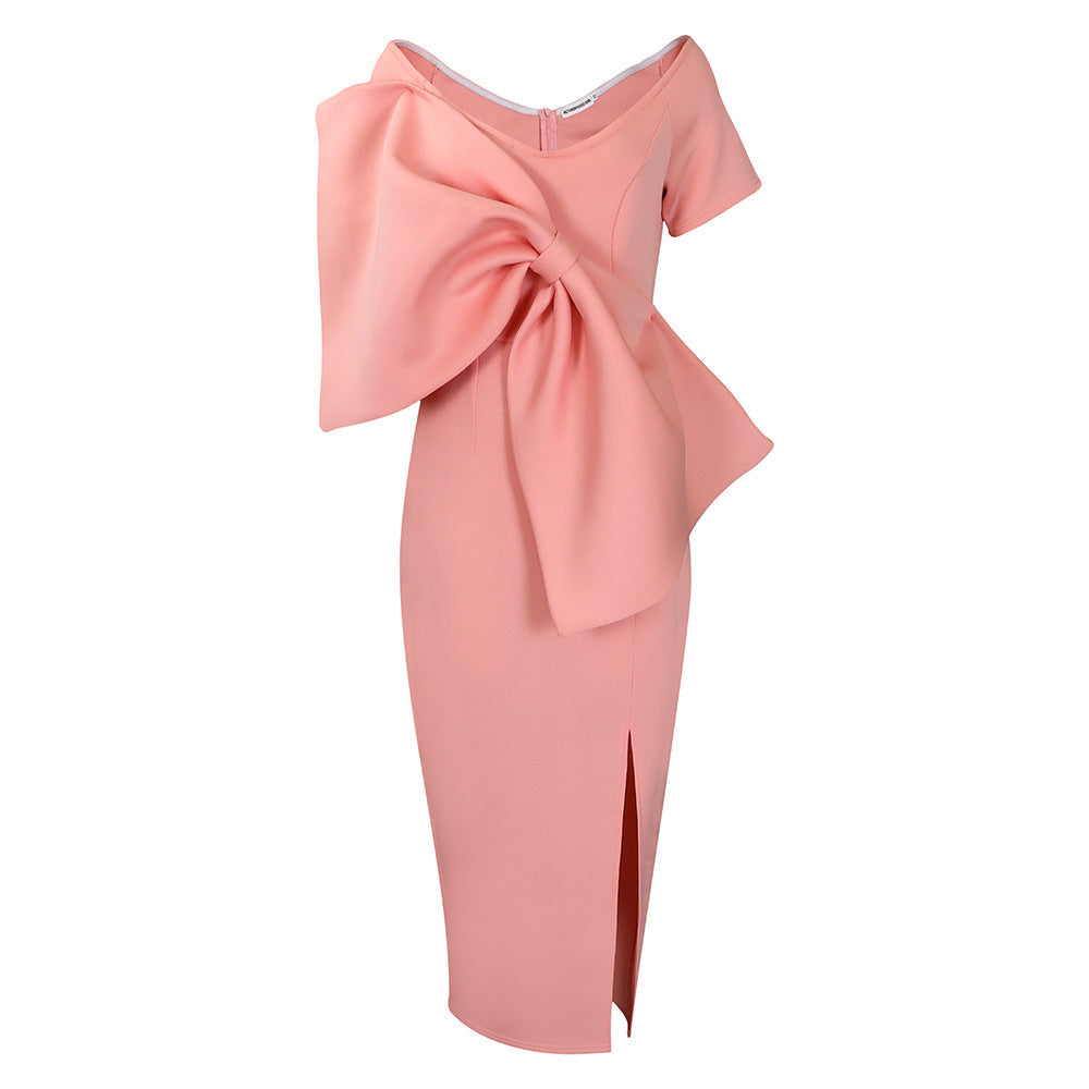 Satin Cowl Neck Backless High Split Slip Maxi Dress