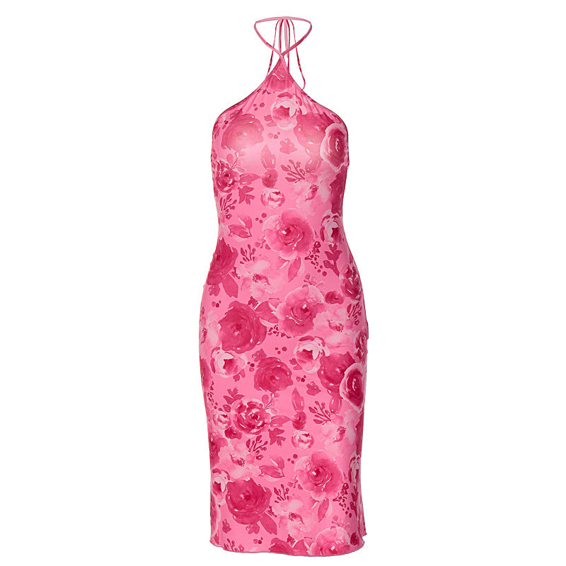 Halter Neck Backless Bodycon Midi Dress 5