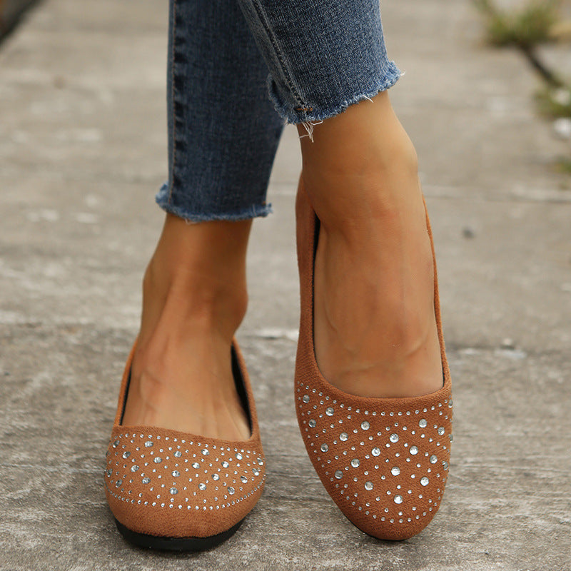 Frosted textured diamond-encrusted shallow flats