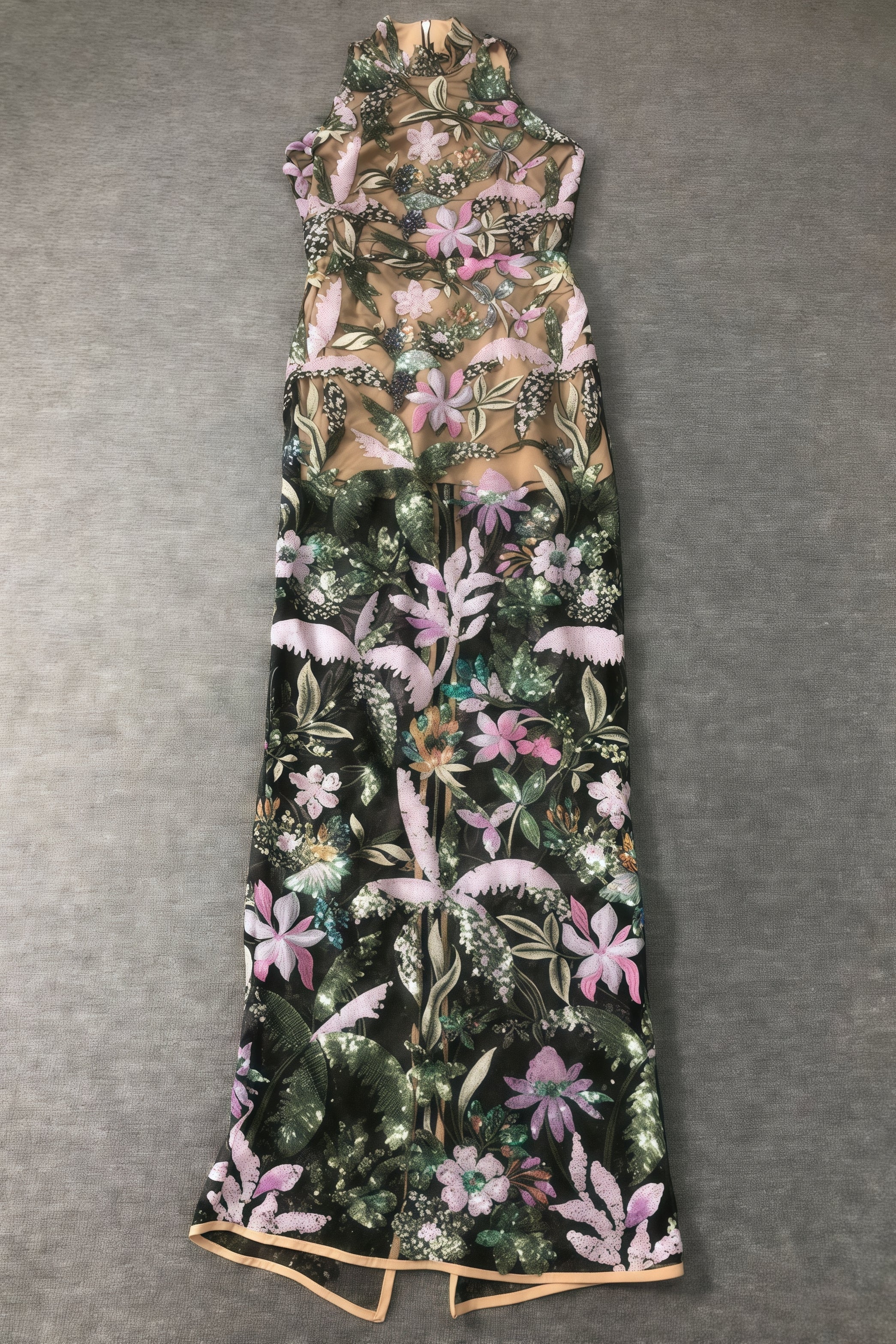 Charkd Lace Embroidered Flower Maxi Dress - View 4