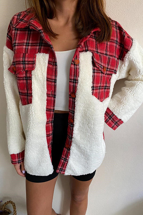 All Your Own Plaid Sherpa Jacket