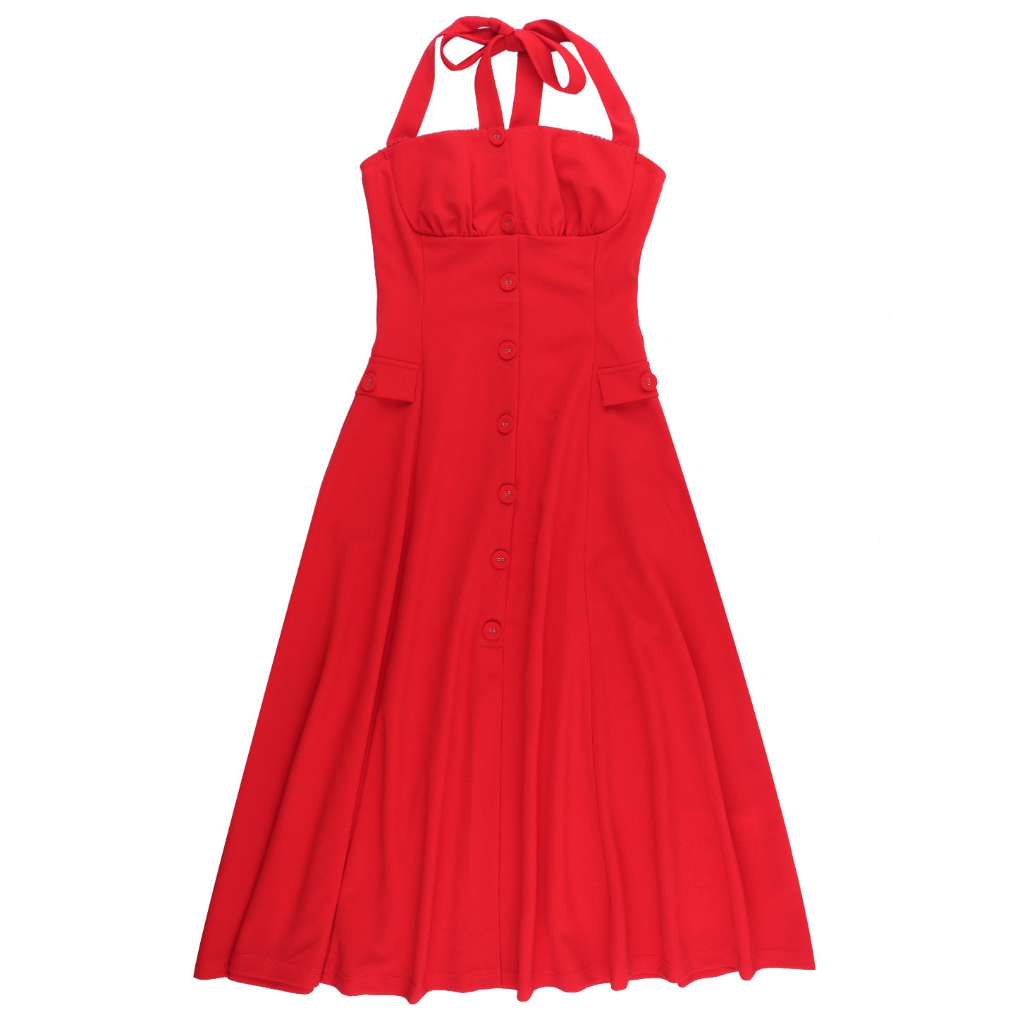 Carnes Midi Dress - Red