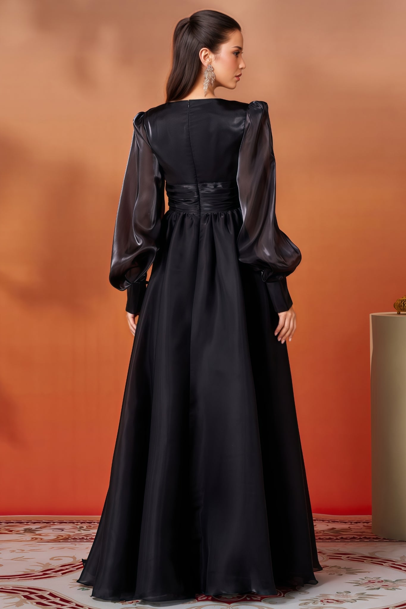 Opal Black V-Neck Lace Maxi Dress - View 8