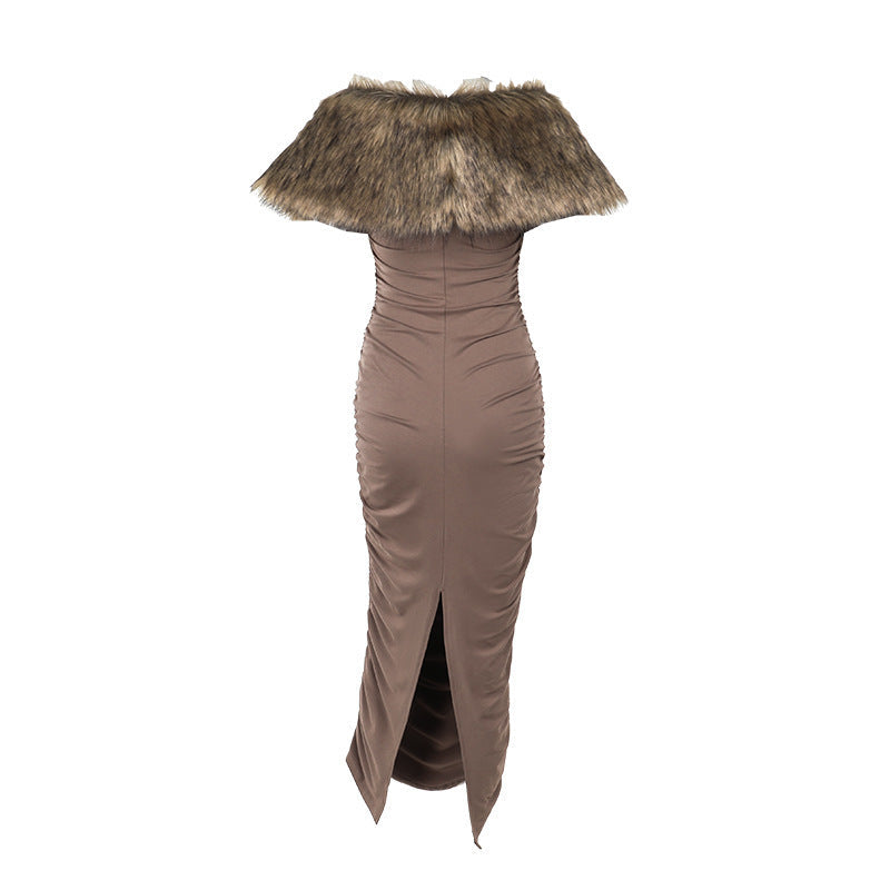 Mocha 2 piece Maxi Dress - Brown