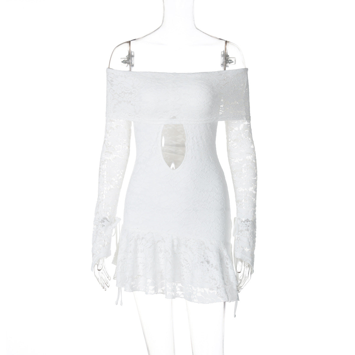 Cutout Lace Long Sleeve Dress - View 5