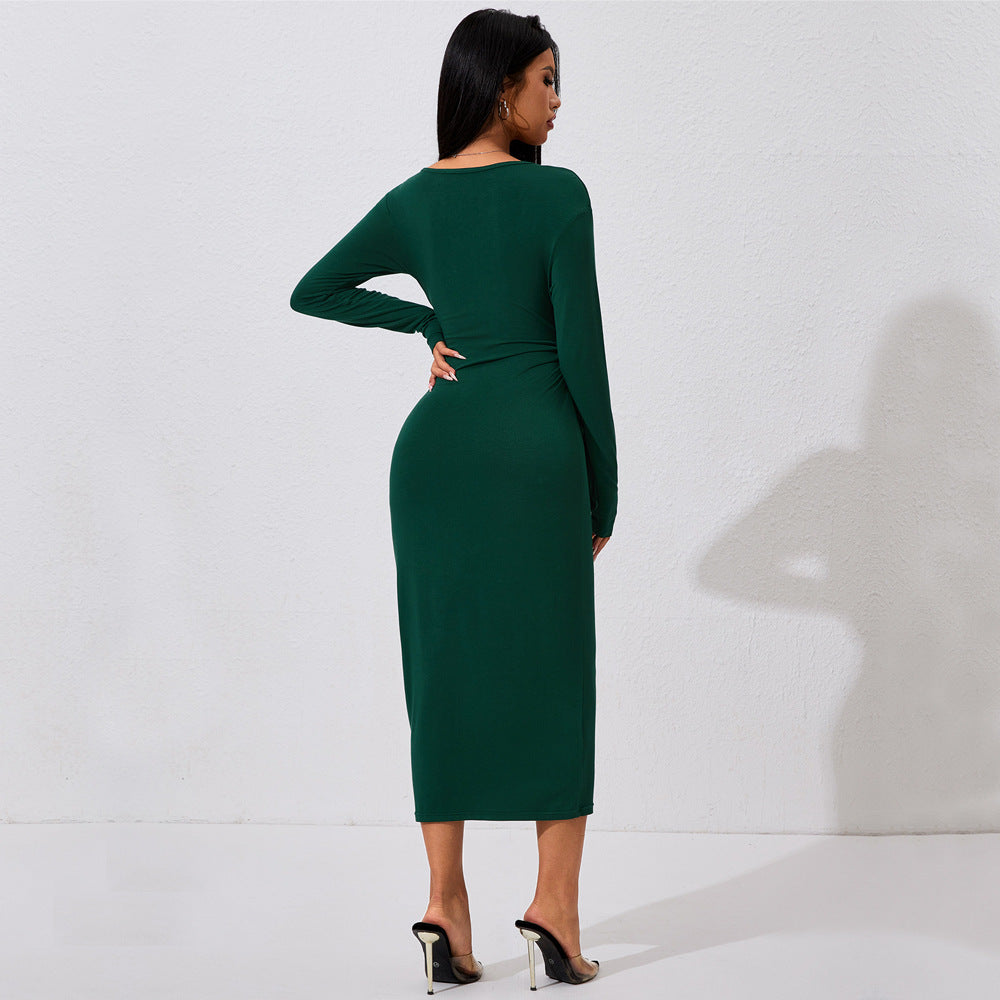 High Cold Elegant Dress High Sense Anti Aging Lace up Midi Dress - View 2