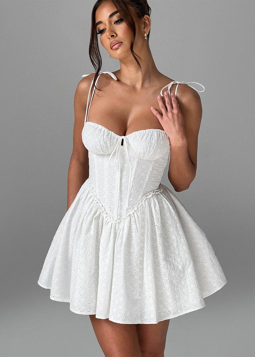 Soleil Lace-Up Mini Dress - View 8