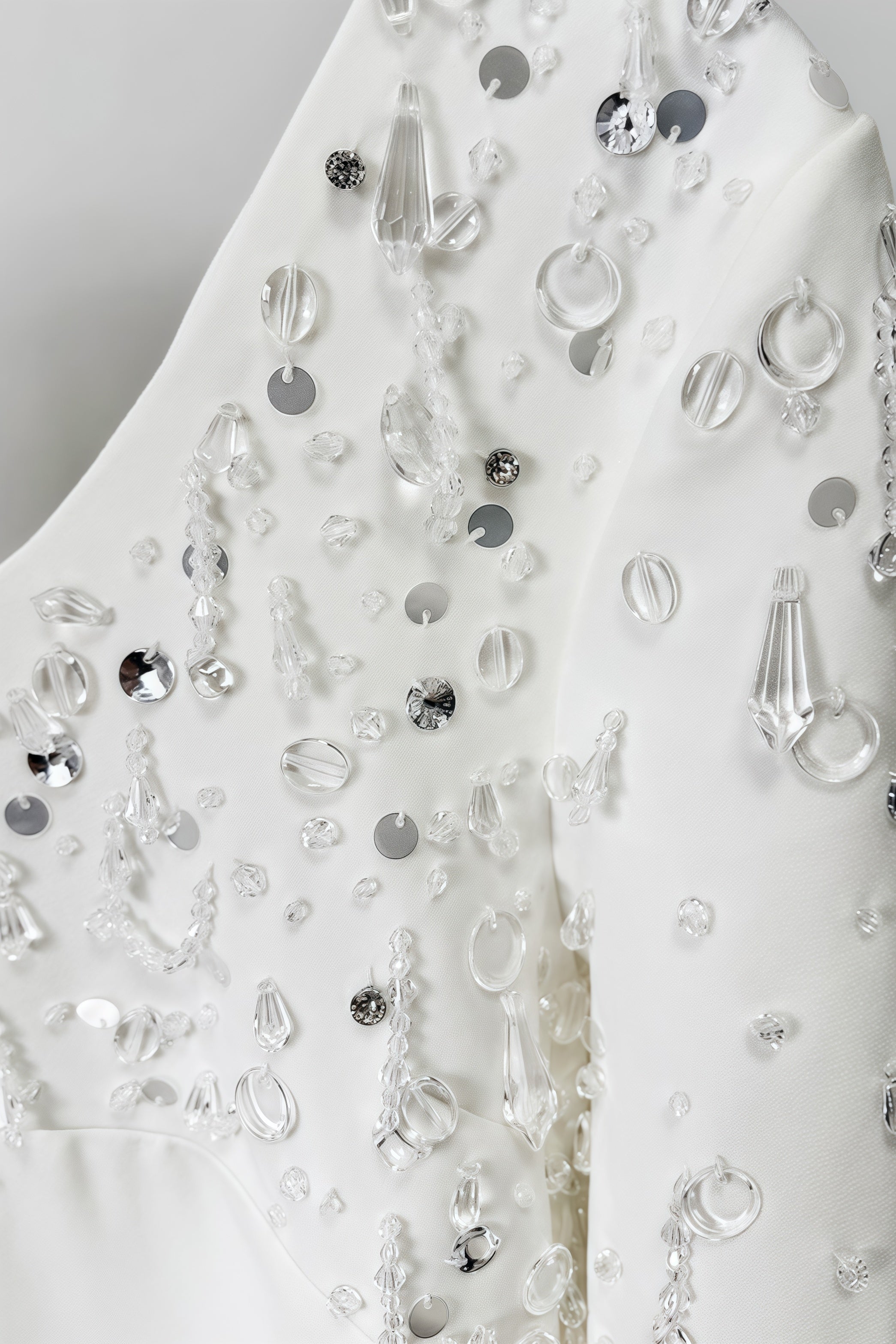 Scoop Neck Long Sleeve Rhinestone Embellished Bodice Mini Dress