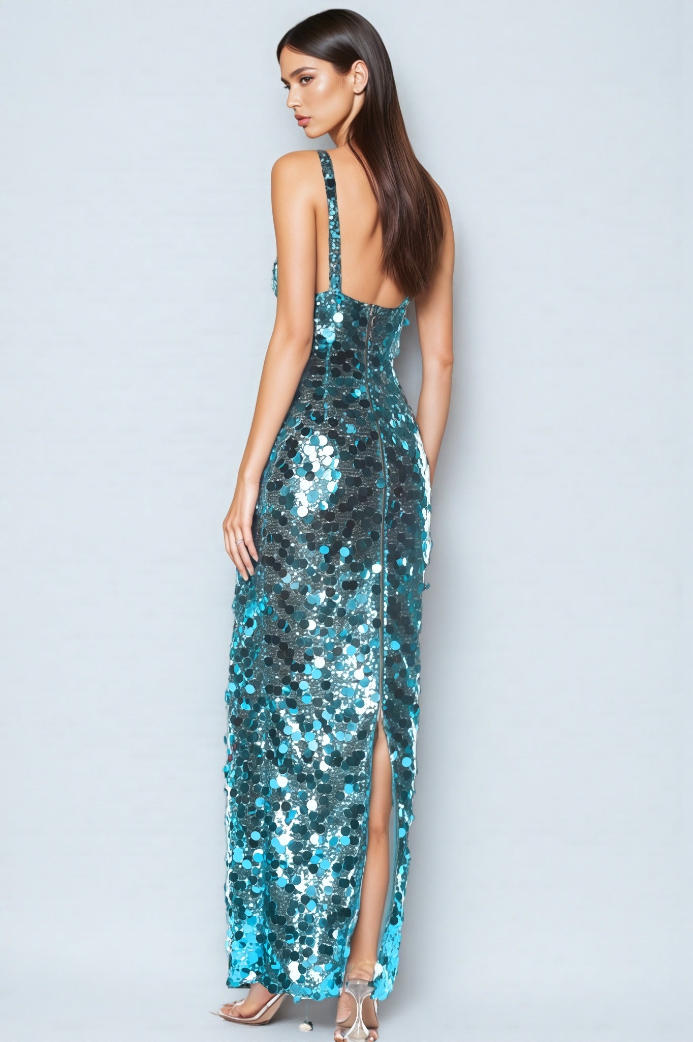 Ellis Sequin Deep V Strapless Maxi Dress - View 5
