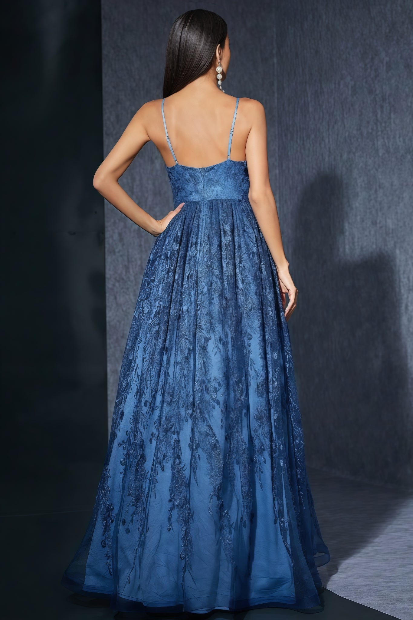 Keane Blue Mesh Maxi Dress - View 5