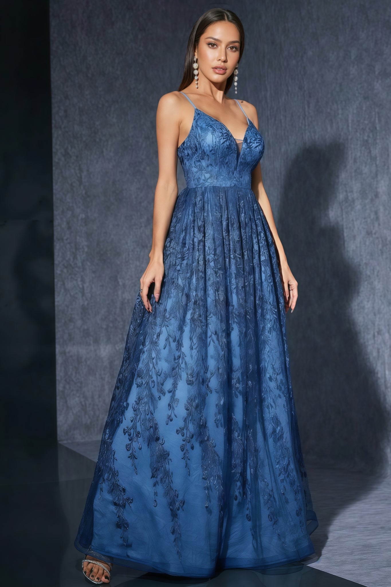 Keane Blue Mesh Maxi Dress - View 3