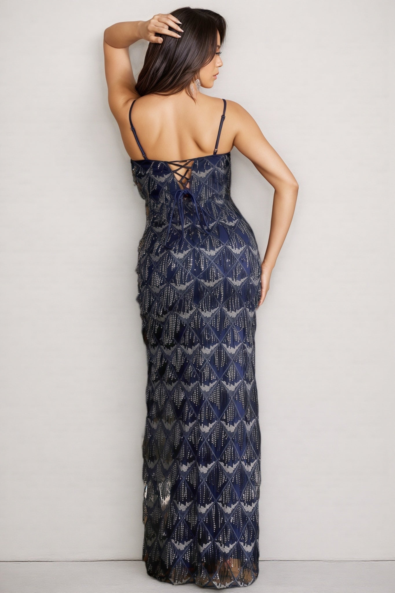 Grayso Strapless Sequin Fringe Maxi Dress - View 3