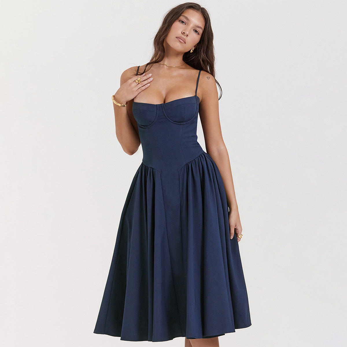 Velvet Corset Bodycon Midi Dress