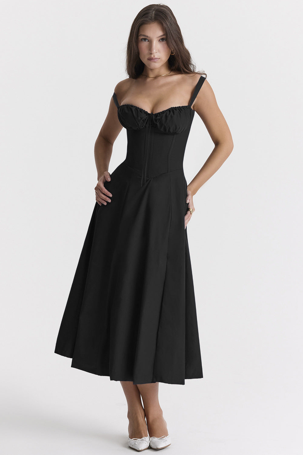 Fiorella Elevated Midi Corset Dress Premium Wardrobe Essential