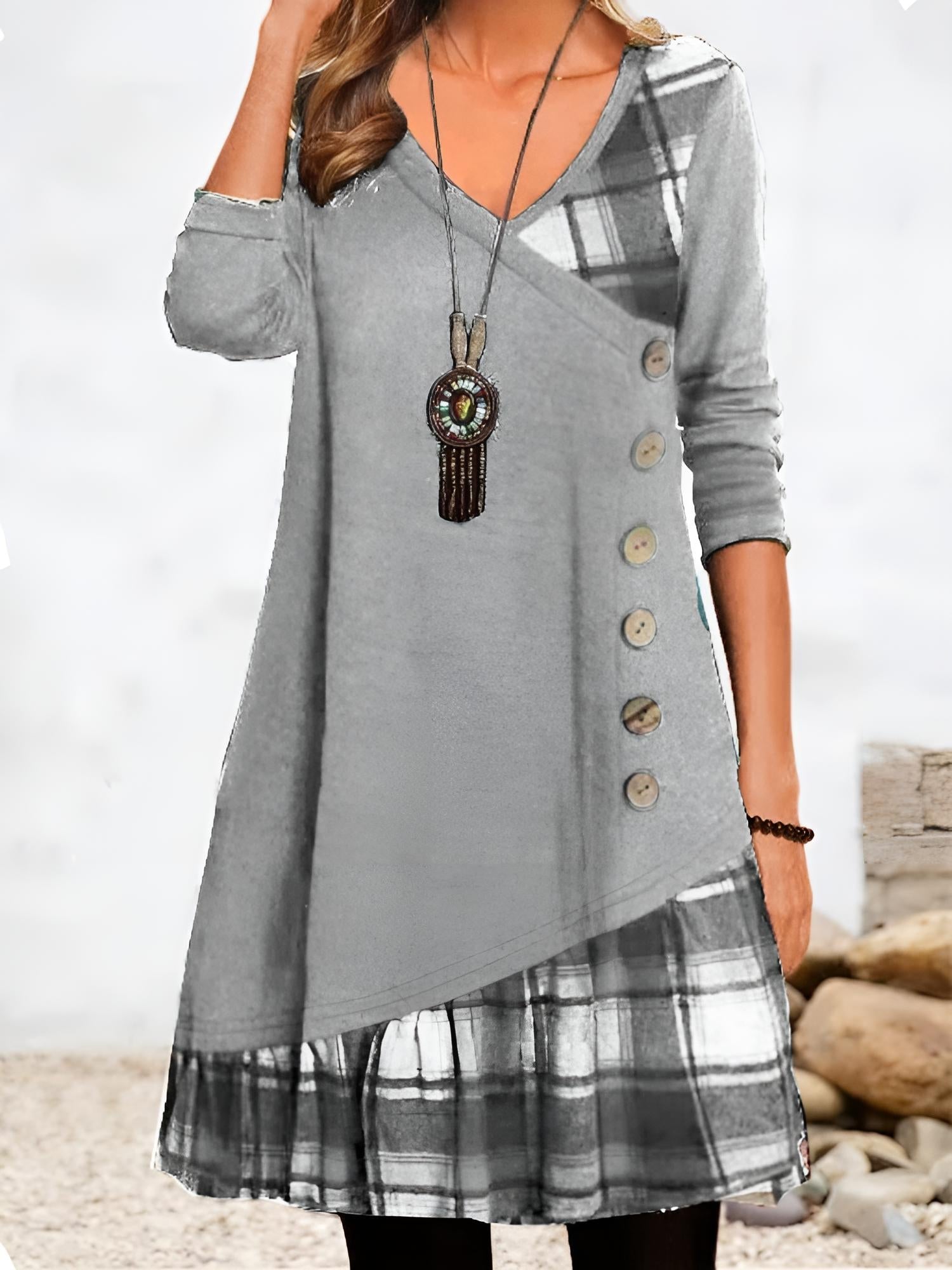 Mimi Vintage Dress with Buttons for Women Stylish Outfit