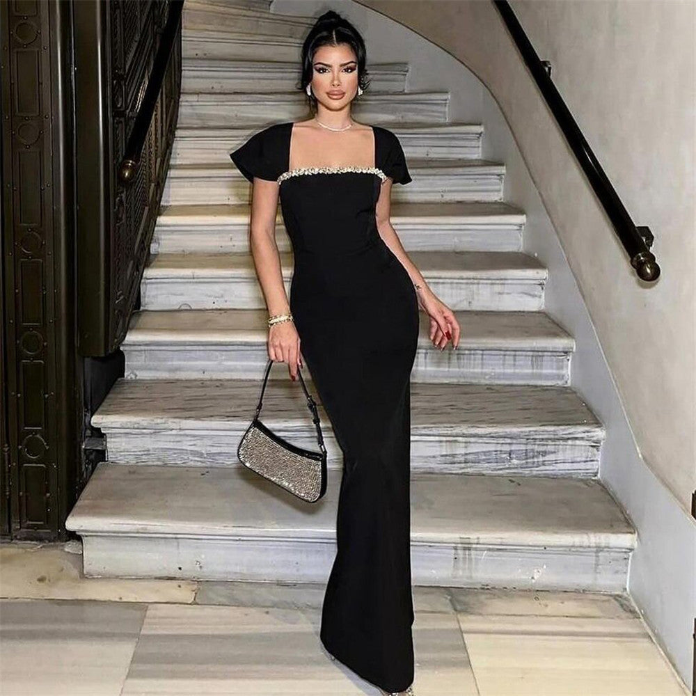 Elegant Diamond Bandage Dress Ladies Party Cocktail Dress