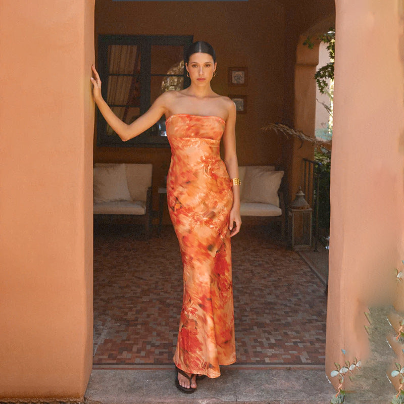 Gerbera Maxi Dress - Orange