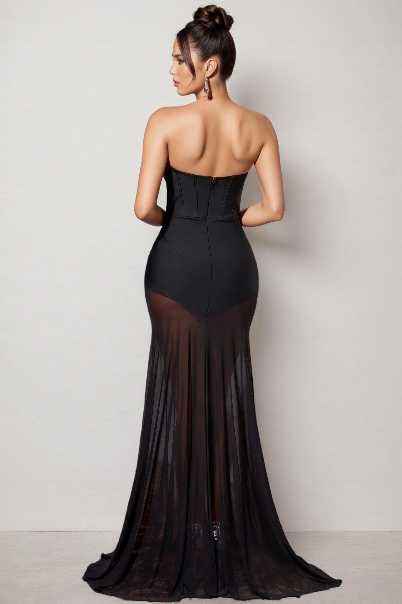 Berlin Rhinestone Mesh Bandage Maxi Dress - View 5