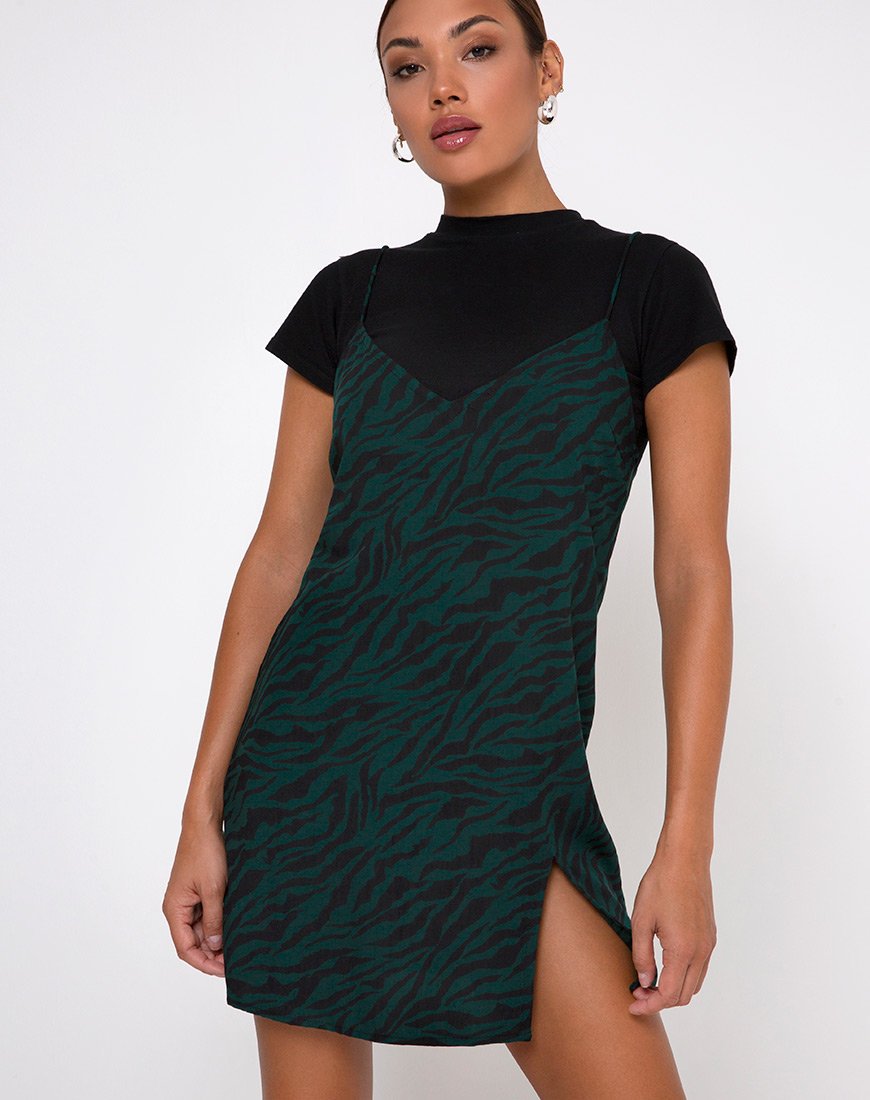 Daisy Print V-Neck Spaghetti Strap Side Split Cami Mini Dress 2