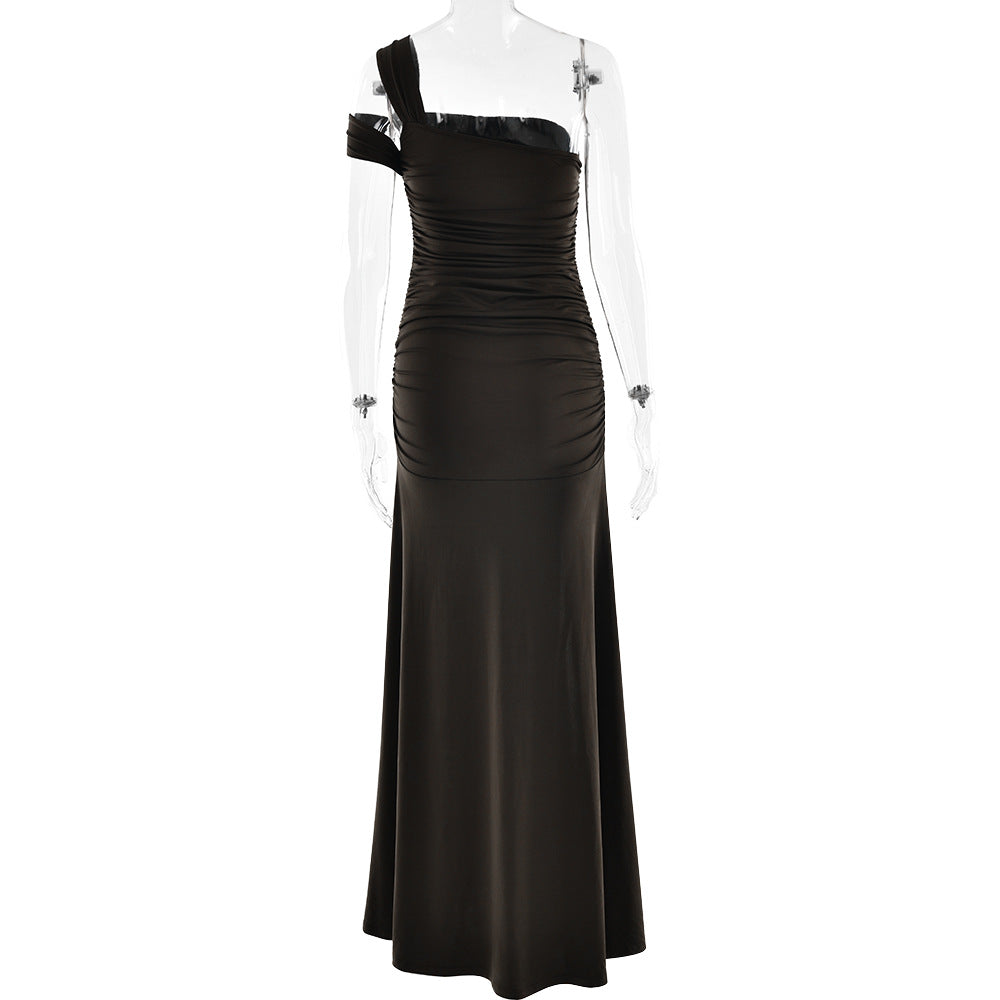 Elara Maxi Dress- Brown
