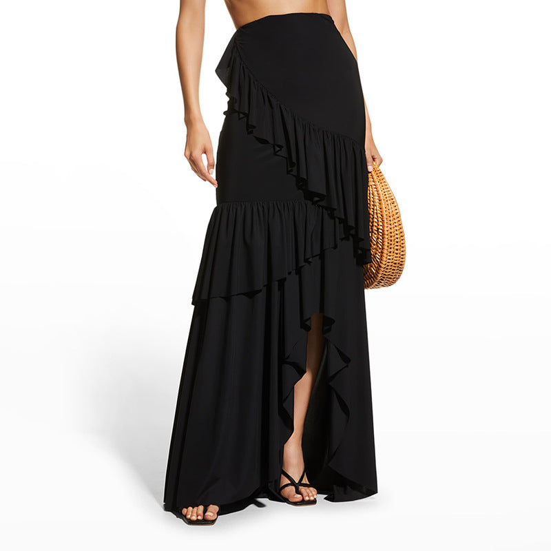 Nyoka Off-Shoulder Swimsuit Set - Black