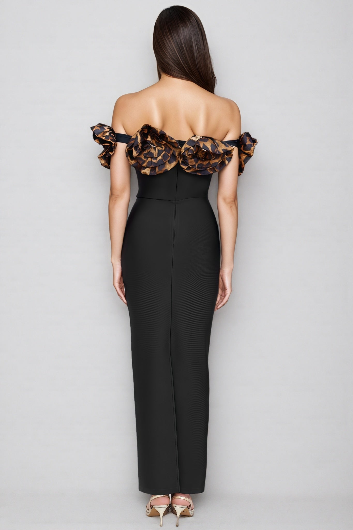 Donsa 3D Floral Bandage Maxi Dress - View 6