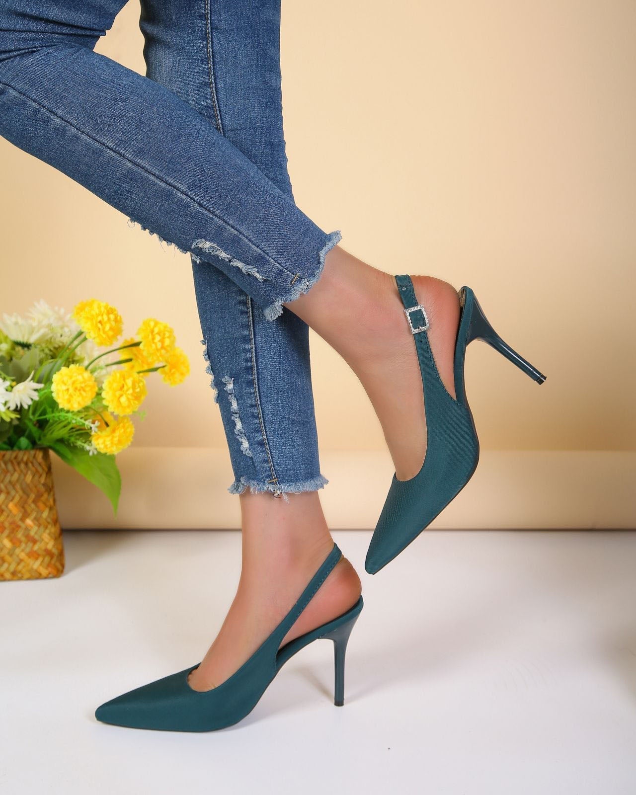 Pointed Toe High Heel Ankle Strap Sandals