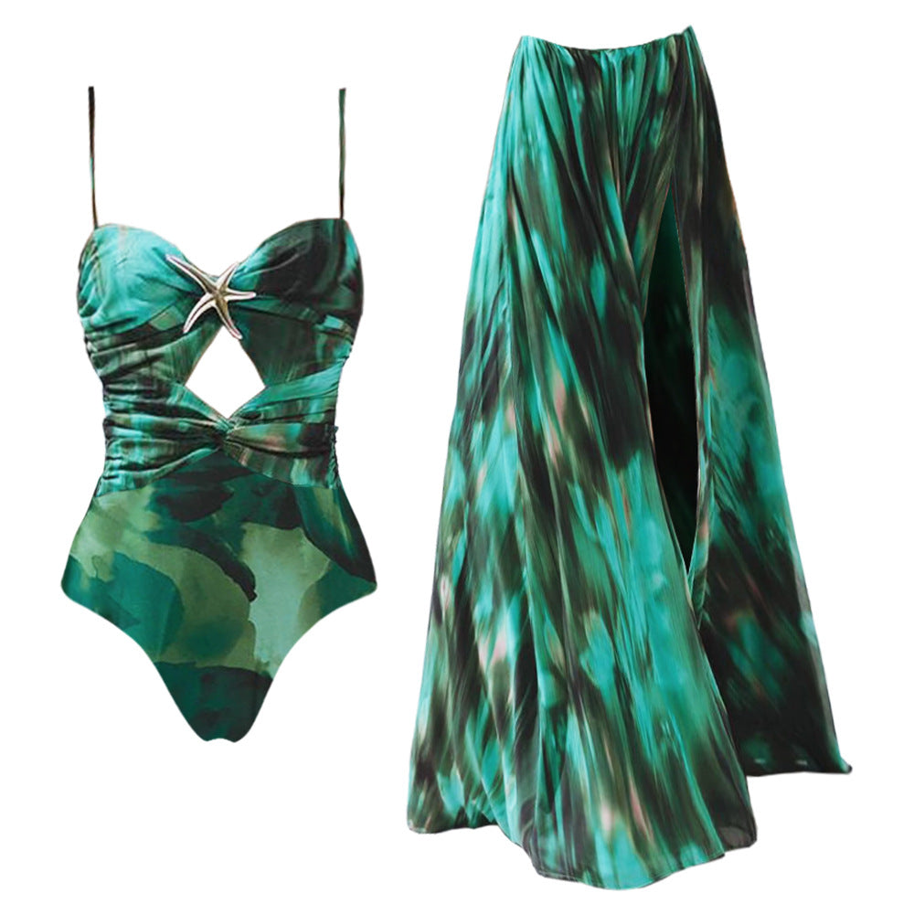 Palm Kiss Swimsuit Set - Green