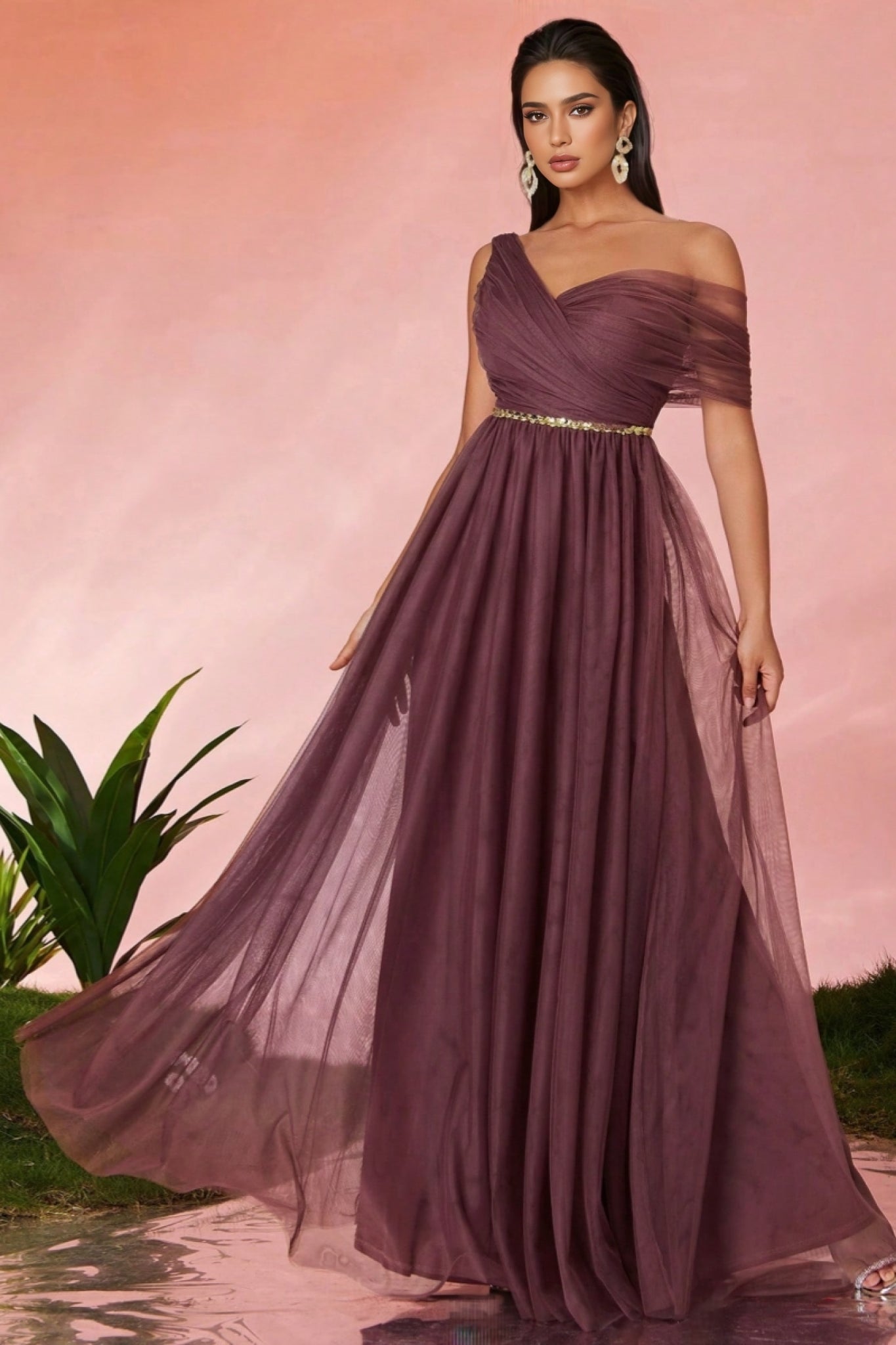Linus Strapless Mesh Maxi Dress - View 2