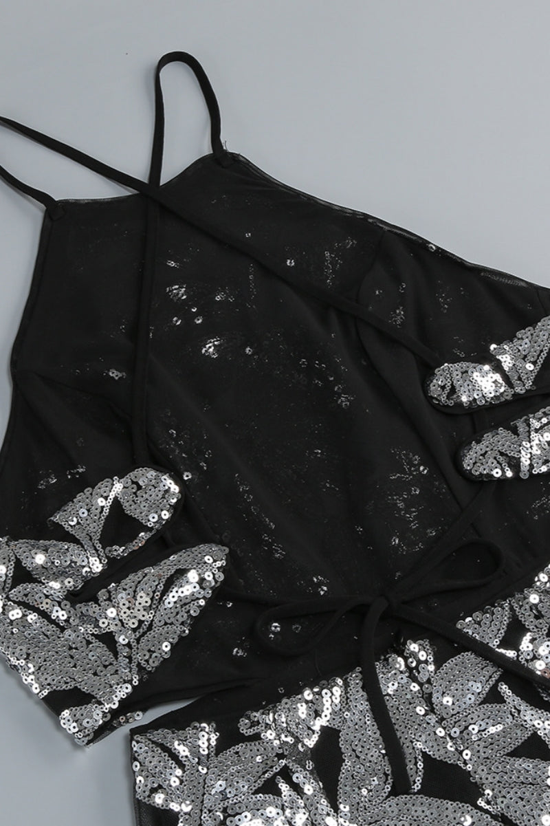 Inarl Embroidered Sequin Strappy Maxi Dress - View 4