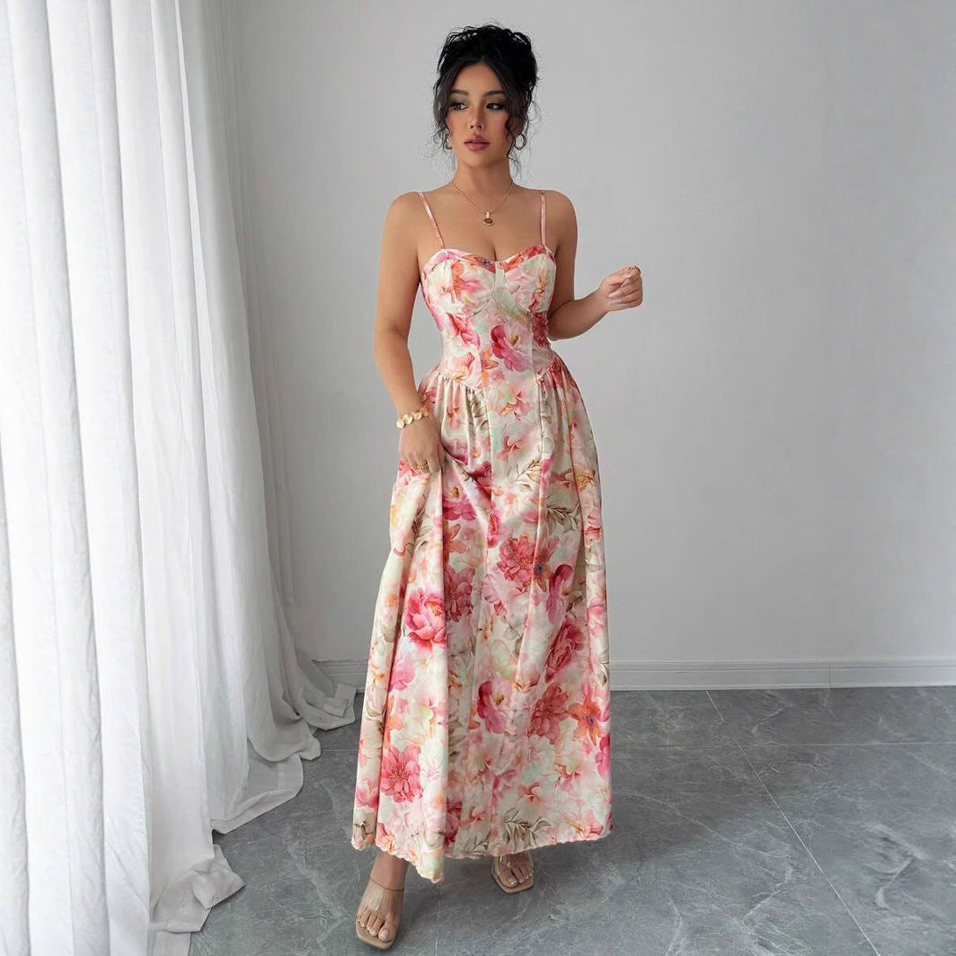 Spring Summer off the Shoulder Strap Women Clothing Fairy Long Elegant Evening Dress