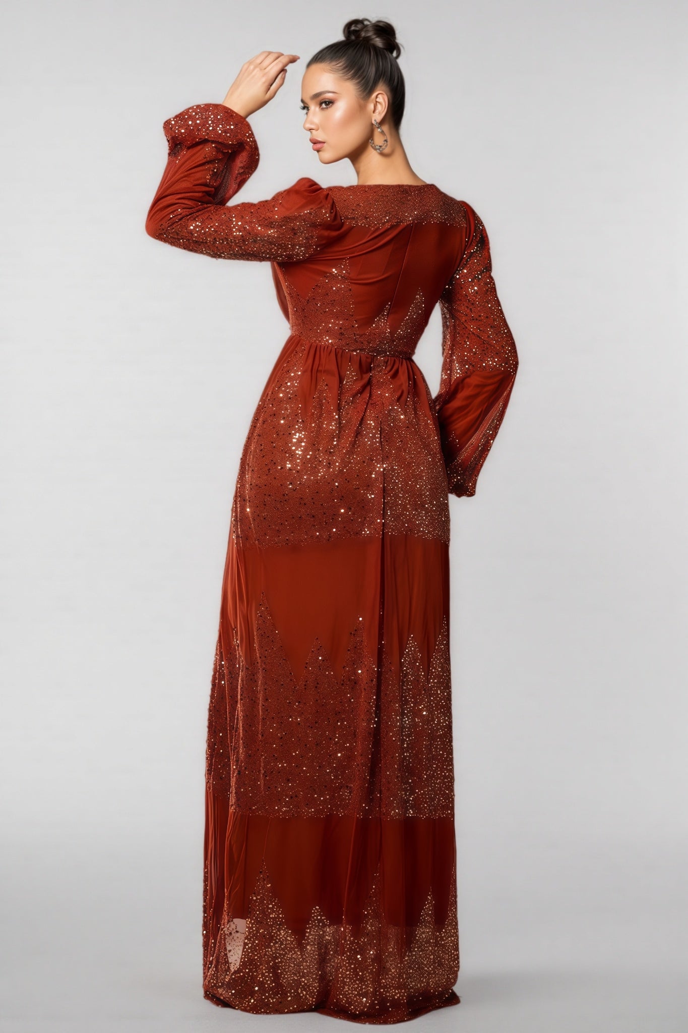 Lian V-Neck Sequin Maxi Dress - View 8