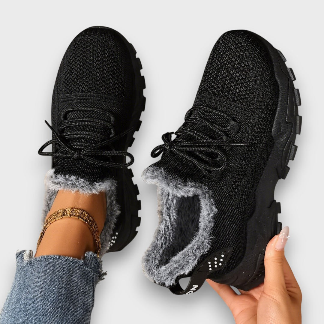 Lace Up Fleece Lined Chunky Sole Sneakers